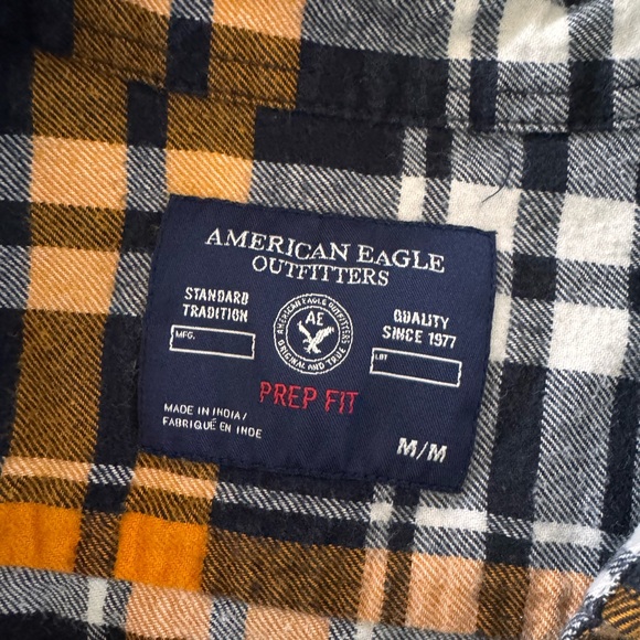 American Eagle Outfitters Checkered Shirt in Blue and Orange - Picture 8 of 8